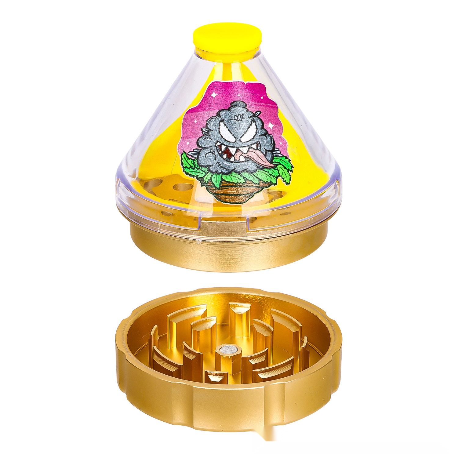 Conical Transparent Top Aluminum Grinder